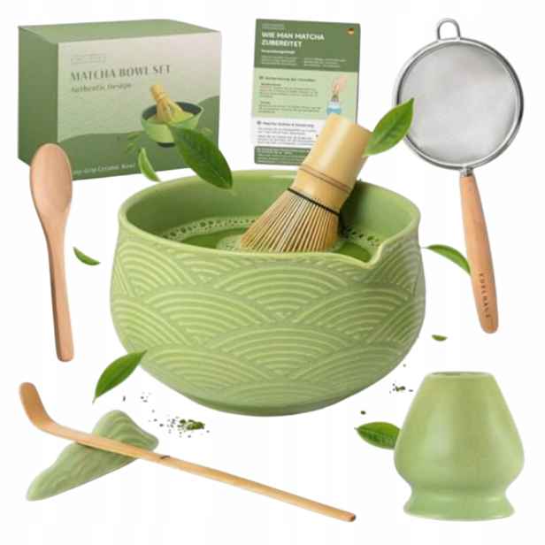 Sada na čaj matcha 7 Ks keramická miska bambus dárek
