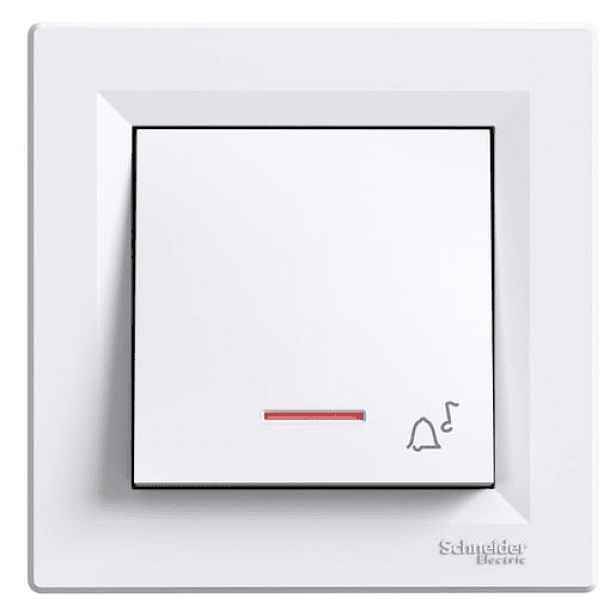 Schneider Electric Asfora tlačítko "zvonek" orientační kontrolka 1/0so bezšroubové, bílá EPH1700121