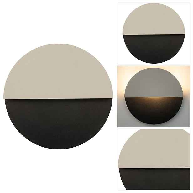 Šedá nástěnná lampa Luna s měkkým světlem v předsíni Sigma Lighting