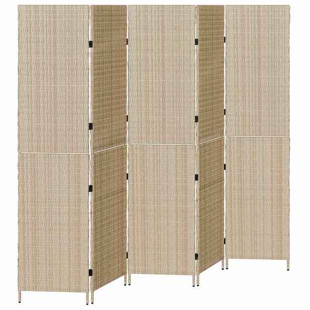 vidaXL Přepážka Béžová 242 x 180 cm polyratan