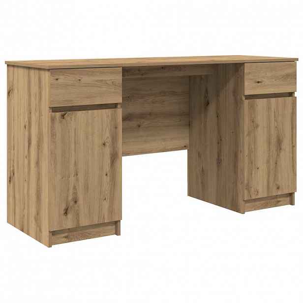 vidaXL Stůl dub artisan Kompozitní dřevo 140 x 49 x 76 cm