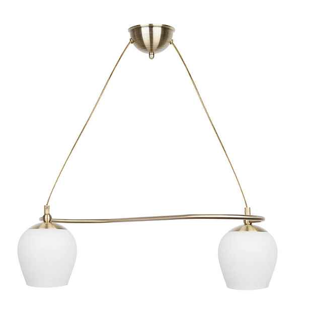 Závěsná lampa Serano patinovaná 2x60W E27 bílé stínidlo