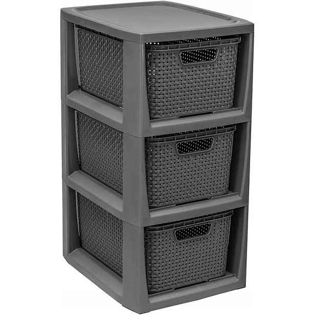 Branq Koupelnový regál stojan, komoda, sloupek 3 x košík