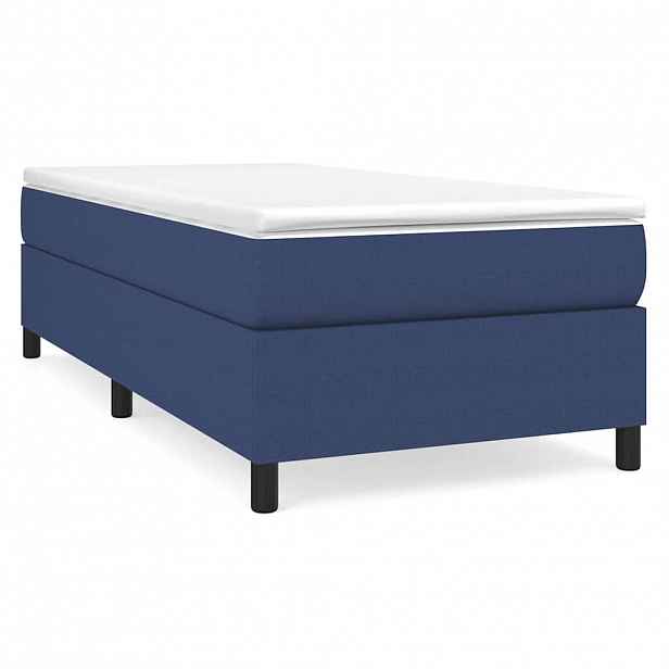 vidaXL Rám postele s boxspringem modrá 90x190 cm textil