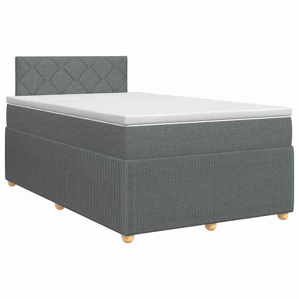 vidaXL Postel boxspring s matrací Tmavě šedá 120 x 190 cm Textil