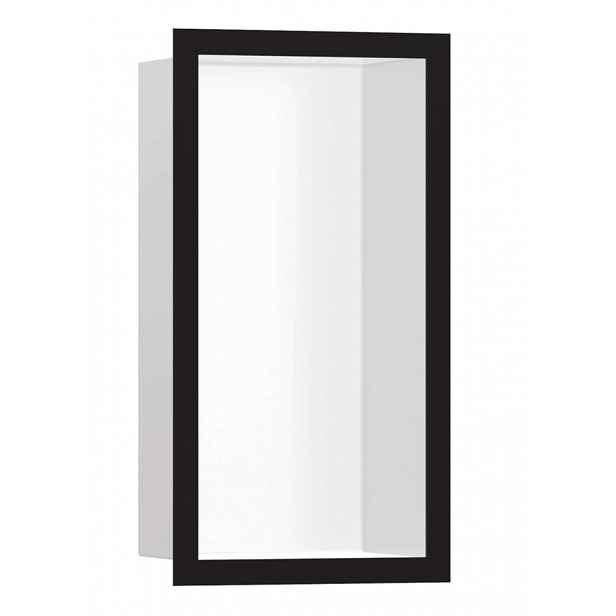 Hansgrohe XtraStoris Individual - Výklenek do stěny s designovým rámem, 30x15x10 cm, matná bílá/matná černá 56096670