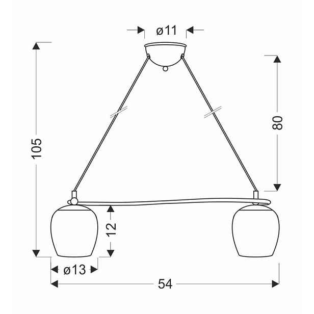 Závěsná lampa Serano patinovaná 2x60W E27 krémové stínidlo