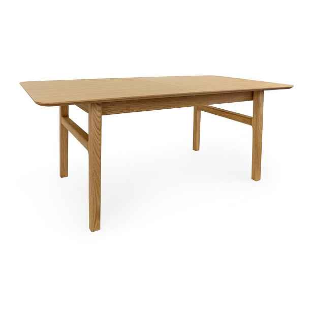 Rozkládací jídelní stůl s přídavnou deskou v dekoru dubu 90x180 cm Curved – Woodman