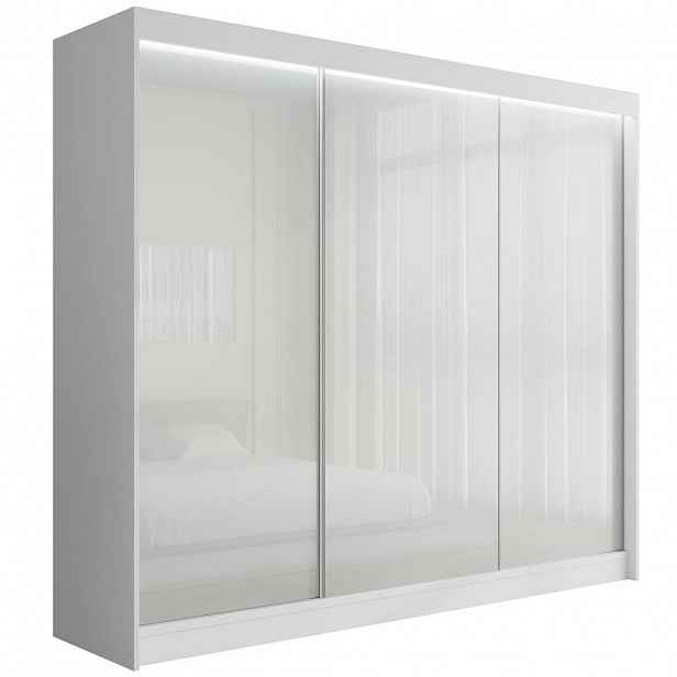 ALTDECOR ŠATNÍ SKŘÍŇ PEKA s LED – 250 cm – bílá