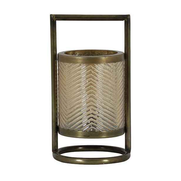 Bronzovo-zlatý skleněný svícen Thilo - Ø 12*24 cm Light & Living