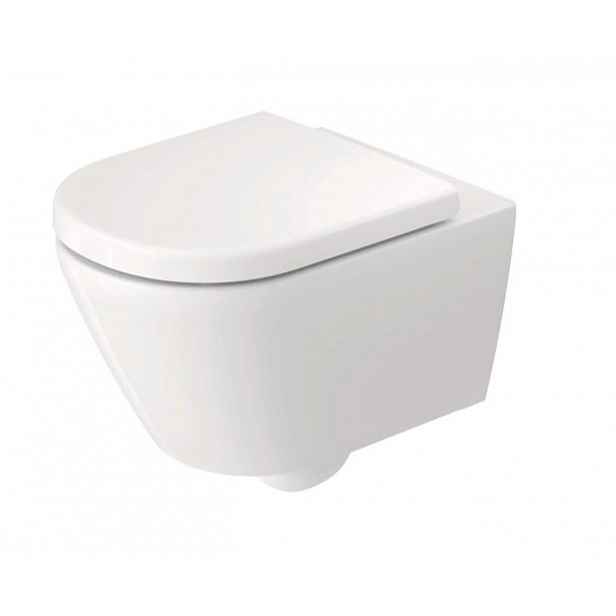 Duravit D-Code - Závěsné WC se sedátkem SoftClose, Rimless, bílá 49030900B2