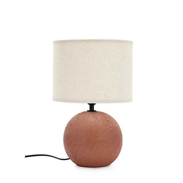 Keramická stolní lampa v terakotové barvě s textilním stínidlem (výška 32 cm) Irvin – Yes Everyday