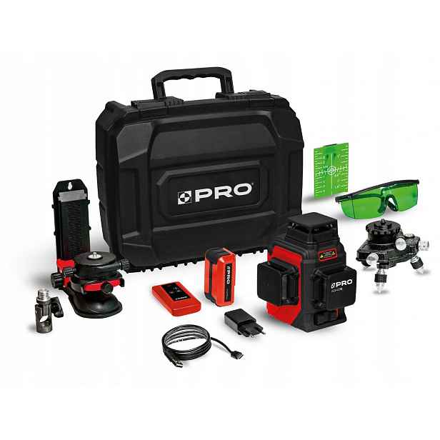 Křížový víceřádkový laser AQ3DG Sada Plus zelený paprsek Pro