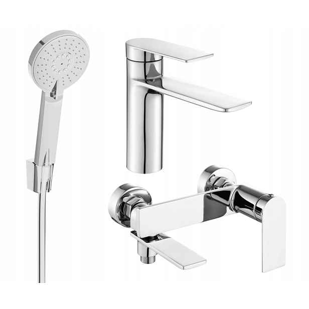 Mexen Zero R40 Chrome Vanová a Umyvadlová Baterie Souprava, chromová