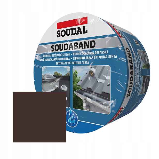Těsnící pokrývačská páska Soudal Soudaband hnědá RAL8017 15 cmx10 m