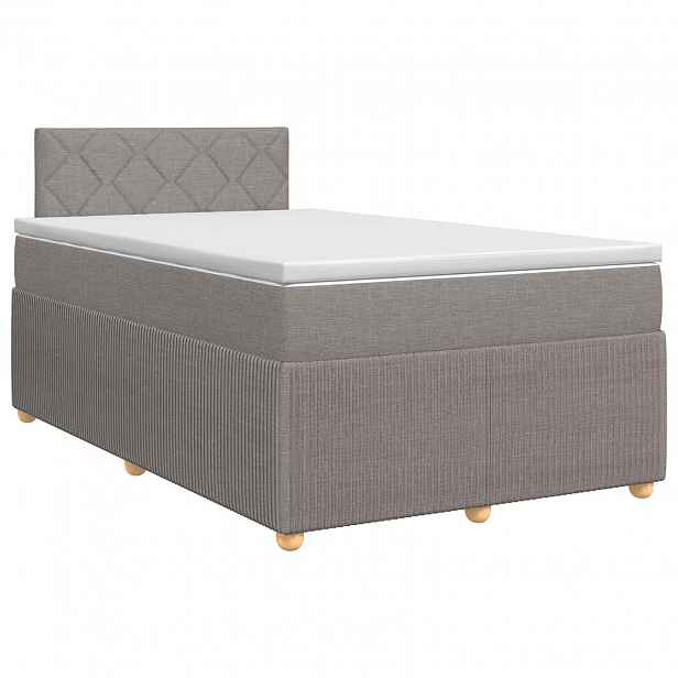 vidaXL Postel boxspring s matrací s čelo Taupe 120 x 190 cm Textil