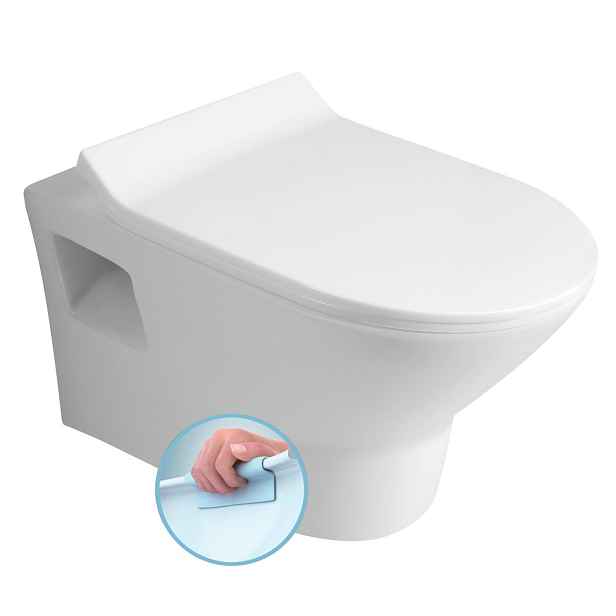 Bruckner IMOGEN závěsná WC mísa, Rimless, 36x50cm, bílá