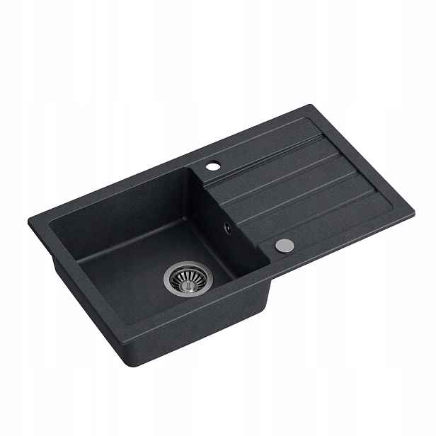 myQ Dřez myGranite Seul 11 dřez z žuly černý 77x44 cm