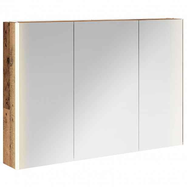 vidaXL Koupelnová zrcadlová skříň Staré dřevo 103,5 x 15,5 x 70 cm