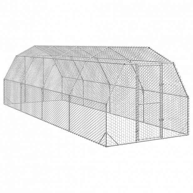 vidaXL Výběh pro slepice 2,5x8x2,25 m pozinkovaná ocel