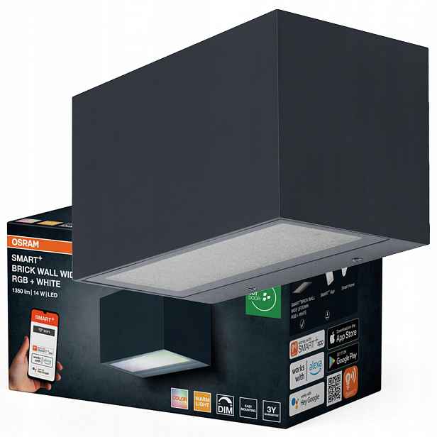 Zahradní nástěnné svítidlo Led venkovní lampa 14W 600lm 3000K IP44 Smart Wifi Osram