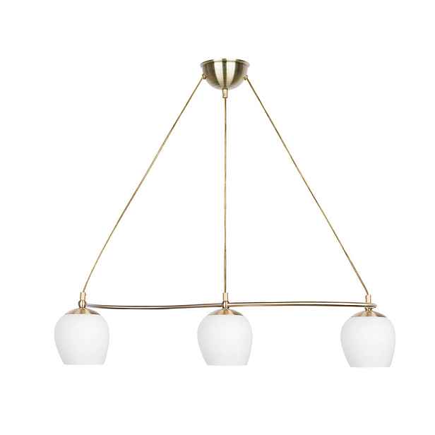 Závěsná lampa Serano patinovaná 3x60W E27 bílé stínidlo