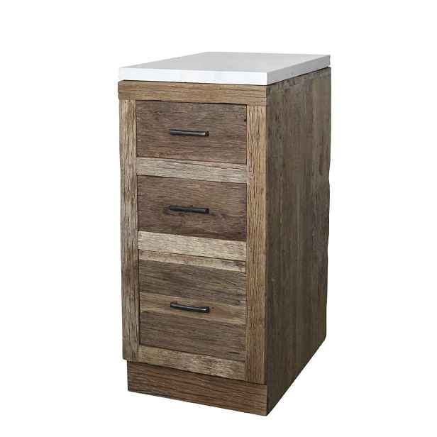 Hnědá antik skříňka se šuplíky a s mramorovou deskou Grimaud Kitchen – 40*60*97 cm Chic Antique