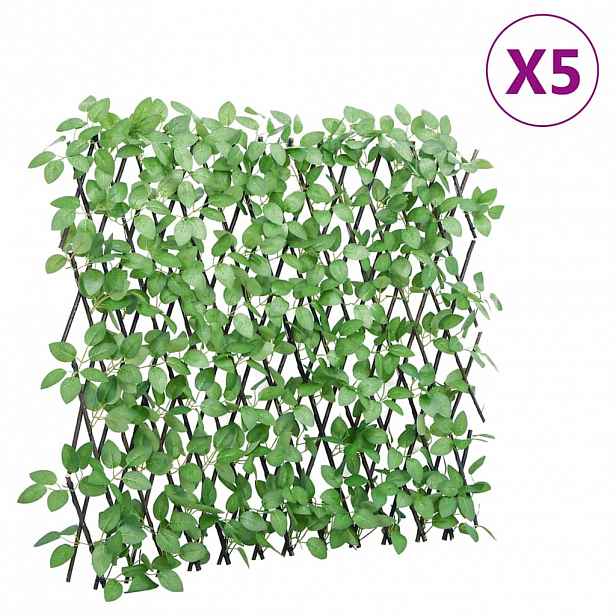 vidaXL Treláže s umělým břečťanem roztahovací zelené 5 ks 180 x 60 cm