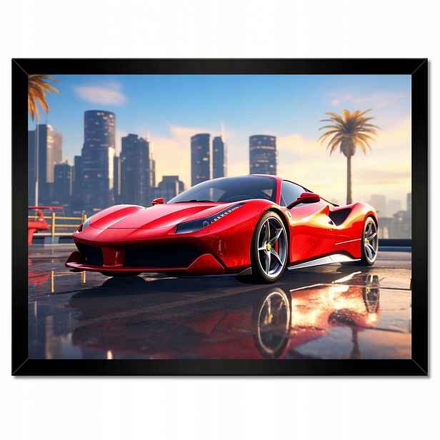 Plakáty v rámu 40x30 Červené Ferrari