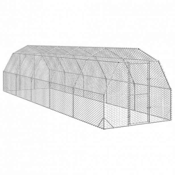 vidaXL Výběh pro slepice 2,5x10x2,25 m pozinkovaná ocel