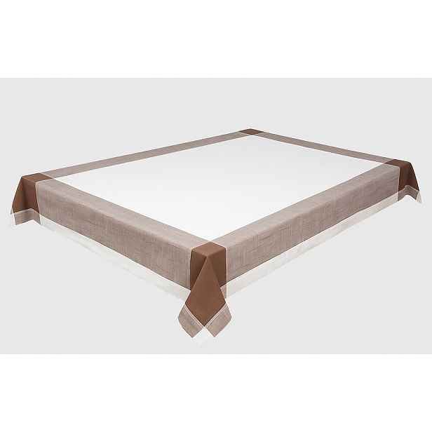 Výprodej Ubrus mřížka hnědá 140x220 obdélník