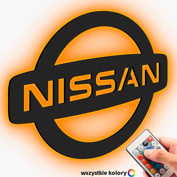 Dřevěný obraz Nissan Logo Nissan Noční Lampa Led Dárek