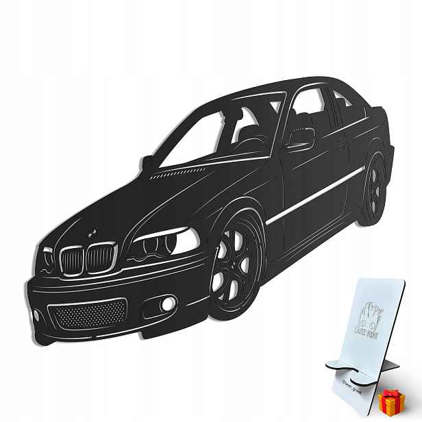 Dřevěný 3D obraz Bmw 3 Series (E46) Nástěnná Dekorace Dárek XL
