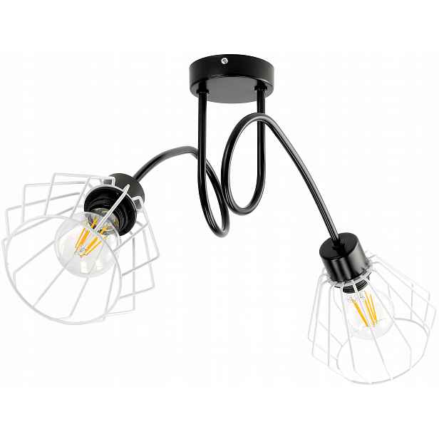 Led lustr Berge Loft Zavinovací 2x E27 Diamant Drátěný Černý