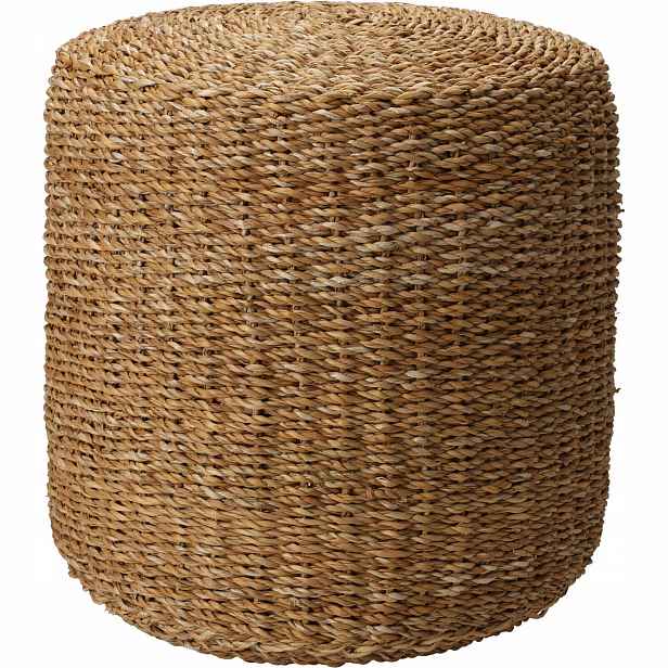 Taburet Kulatá Pletená Z Mořské Trávy Hnědá Dekorativní Průměr 40 CM