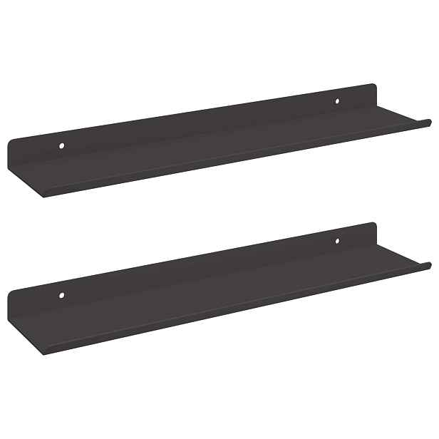 vidaXL Plovoucí police 2 ks Černý 40 x 9 x 2,5 cm Ocel