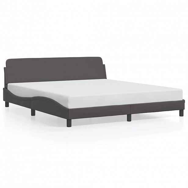 vidaXL Rám postele Dover šedý 180x200 cm umělá kůže