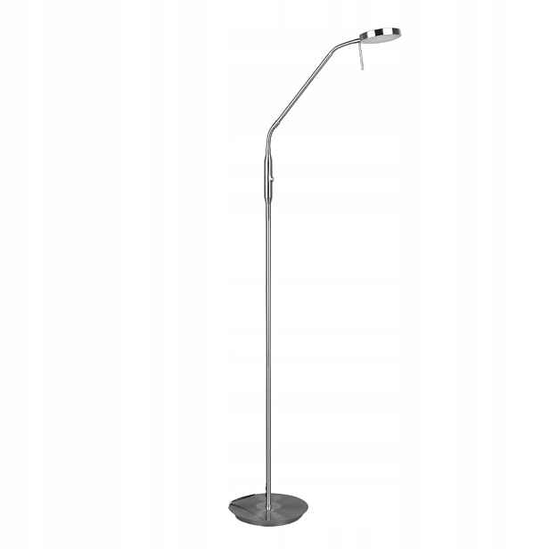 Stojací Led lampa 12W Trio Monza stříbrná, stmívatelná, 1400 lm