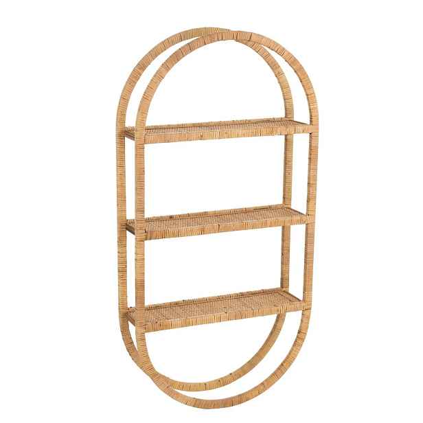 Nástěnná oválná ratanová polička Rattan Boom  - 56*20*110cm J-Line by Jolipa