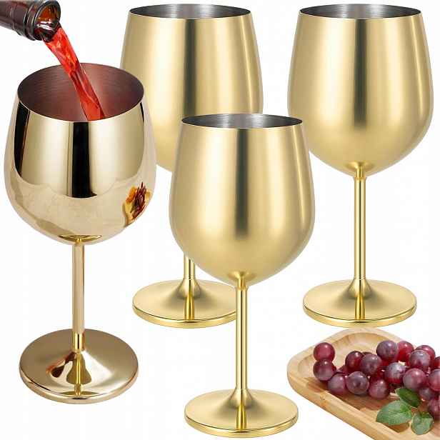 Sada Dárek K Narozeninám Zlatá Sklenice Na Víno K Narozeninám 4KS 500 ML