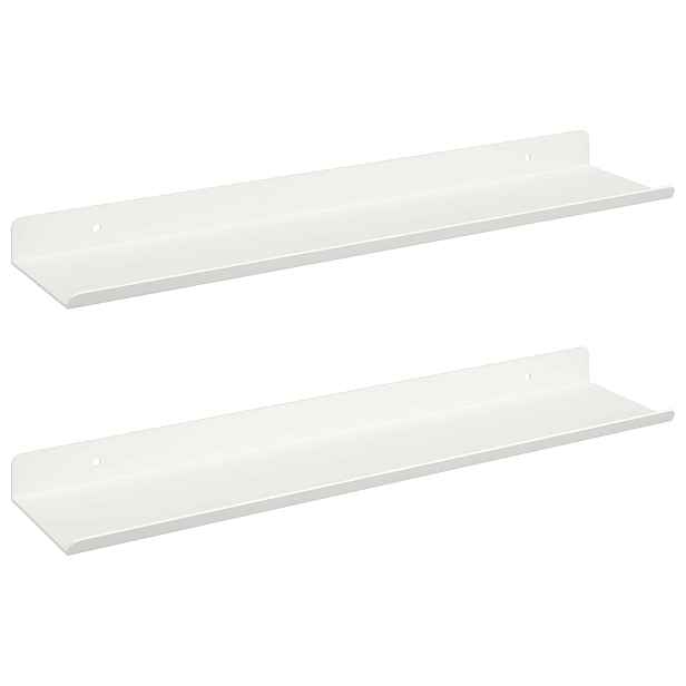 vidaXL Plovoucí police 2 ks Bílý 40 x 9 x 2,5 cm Ocel