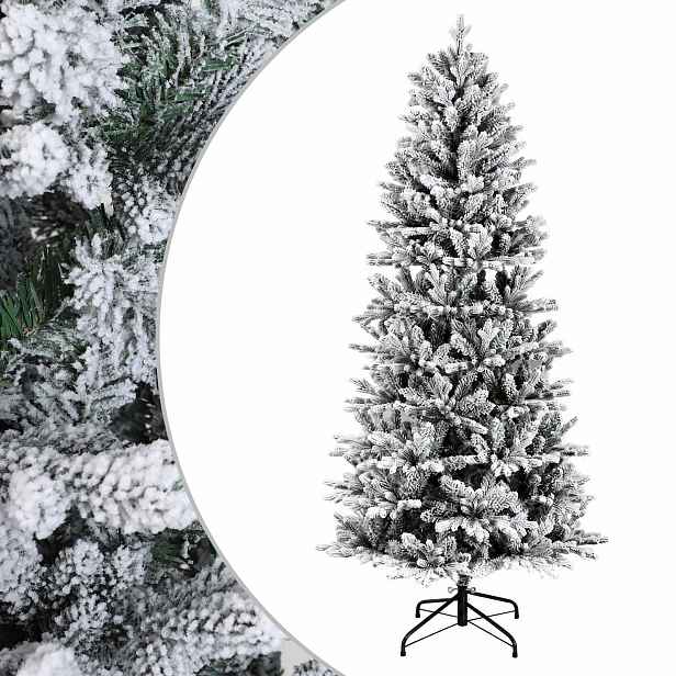 vidaXL Umělý Skládací Vánoční Strom 150 cm PVC a PE Zelená a bílá