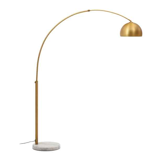 Stojací lampa ve zlaté barvě s kovovým stínidlem (výška 160 cm) Madali – Kave Home