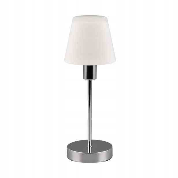 Stolní lampa noční stříbrná, bílá, skleněné stínítko do ložnice obývacího pokoje Trio