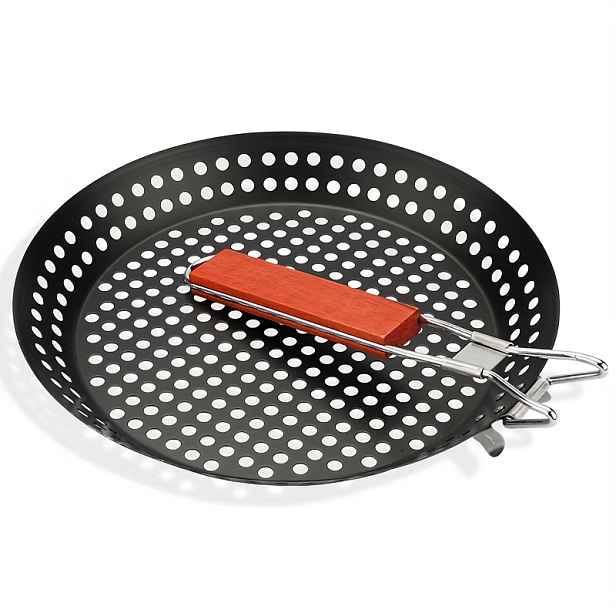 TEMU 1 ks Skládací venkovní BBQ rošt s plochým dnem a kulatou konstrukcí, dutý BBQ rošt, BBQ nástroje