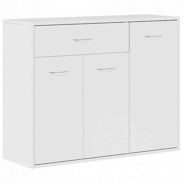 vidaXL Příborník bílý s vysokým leskem 88x30x70 cm kompozitní dřevo