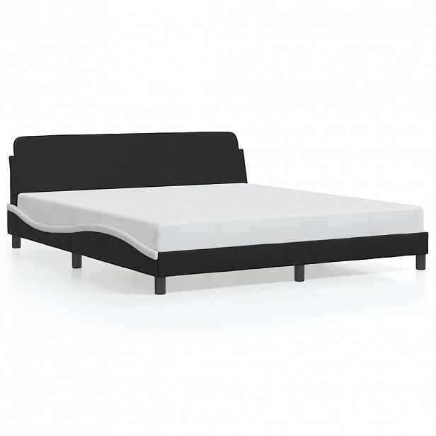 vidaXL Rám postele Dover černý a bílý 180 x 200 cm umělá kůže