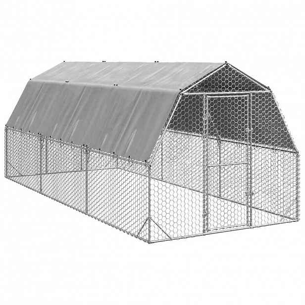 vidaXL Výběh pro slepice se střechou 2,5x6x2,25 m pozinkovaná ocel