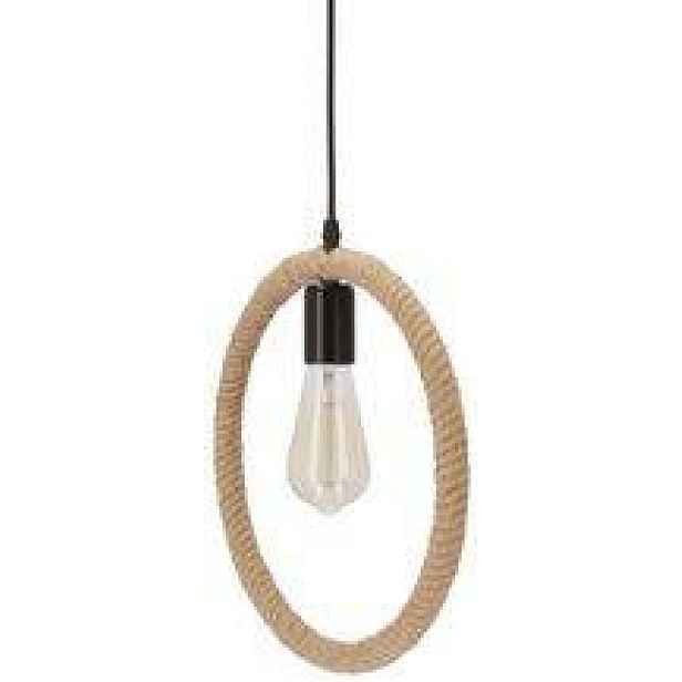 Závěsná lampa Kolo černá+béžová 1x40W E27