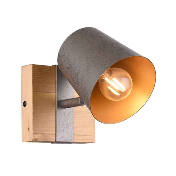 Nástěnné svítidlo Trio Bell stříbrné, dřevo, E14, 25 W, moderní
